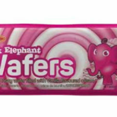 Tasty Treats – Pink Elephant Wafers – Vanilla (24*80g)